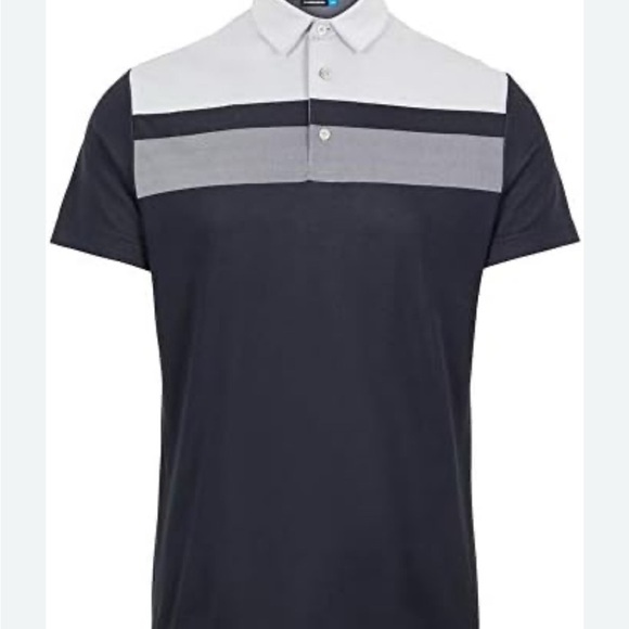 I Lindeberg Kade TX Jacquard Black and Gray Polo Shirt - Picture 2 of 9